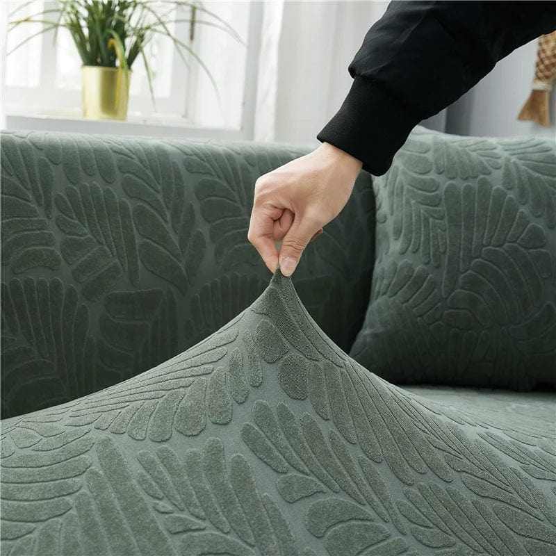 Housse de canapé pour chat à poils longs : gros plan sur un jacquard à maille serrée