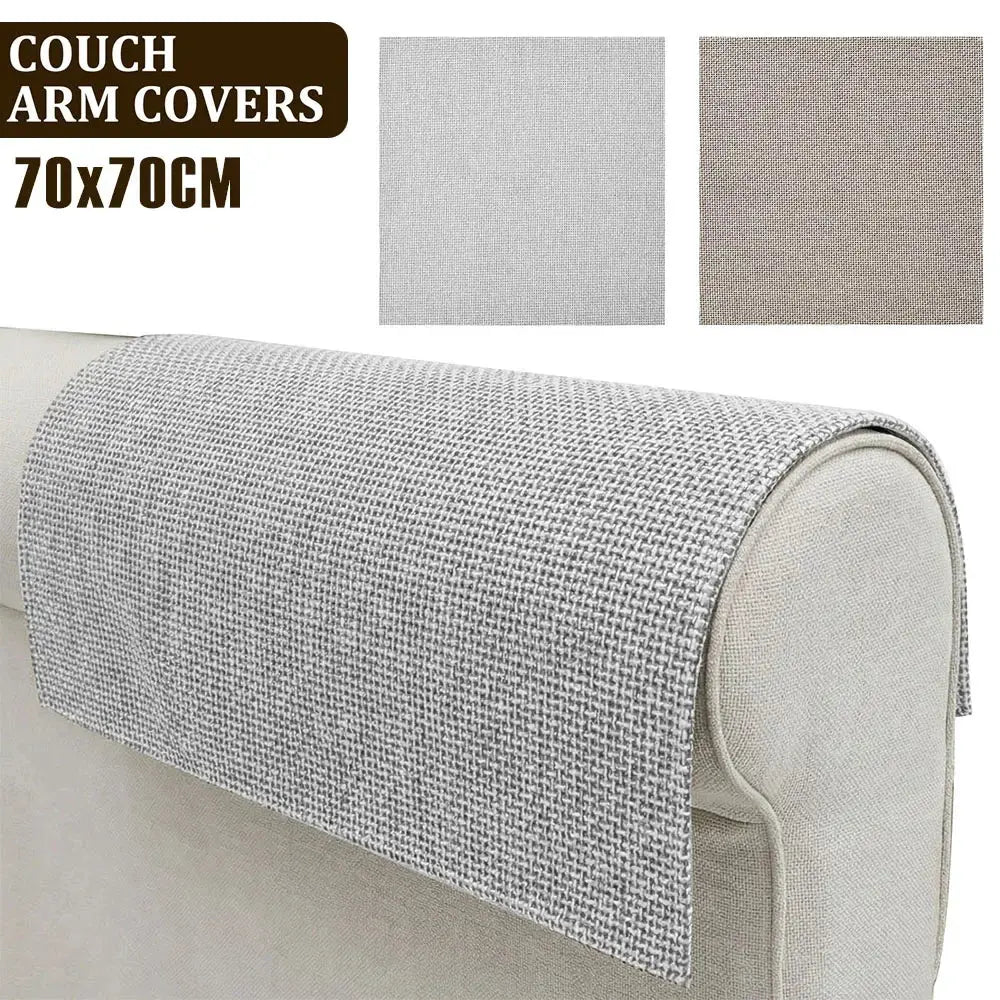 Housse accoudoir canapé imperméable ACCUDRY gris clair — lot de 2 pièces 70x70 cm