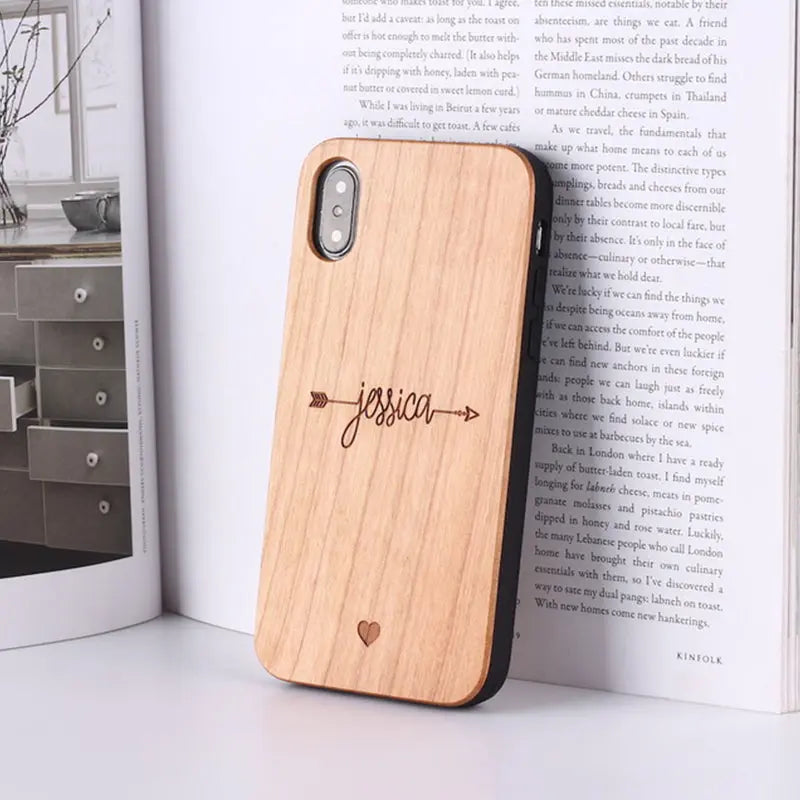 Coque Téléphone Bois Sculpté ATHENA Brown02-IPhone11