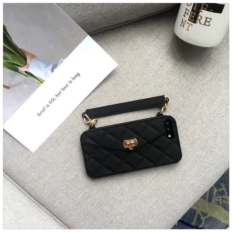 Coque Téléphone Chic FURENA Black-With card chain-Iphone 11