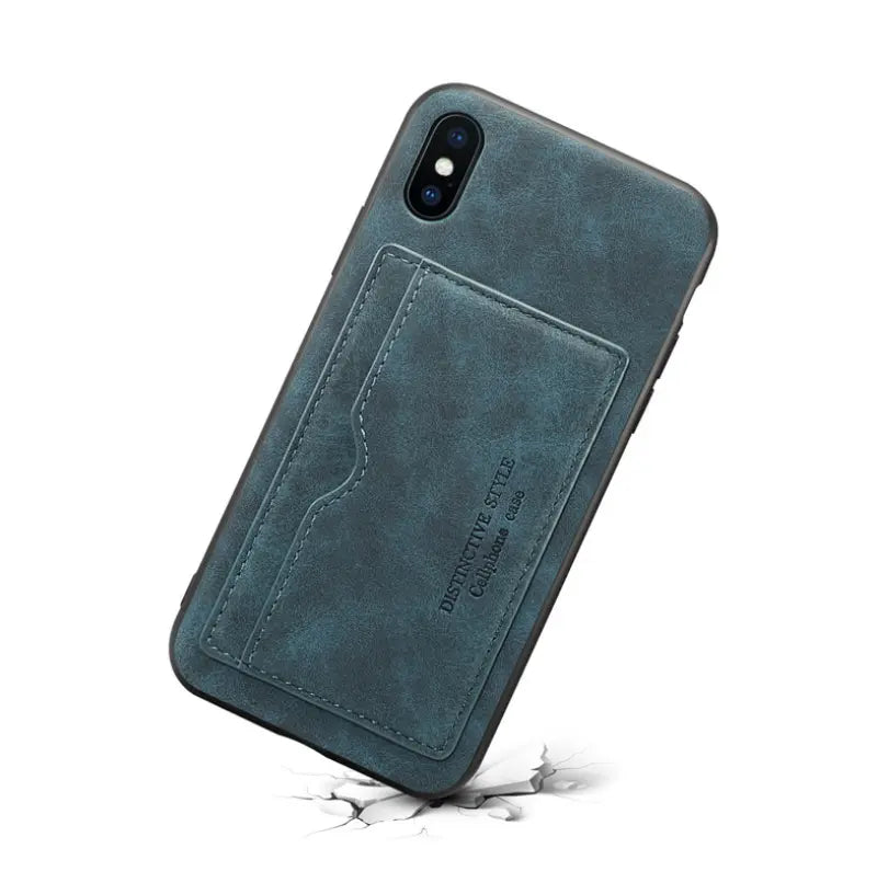 Coque Téléphone Cuir MagSLIM Blue-iPhone8 7