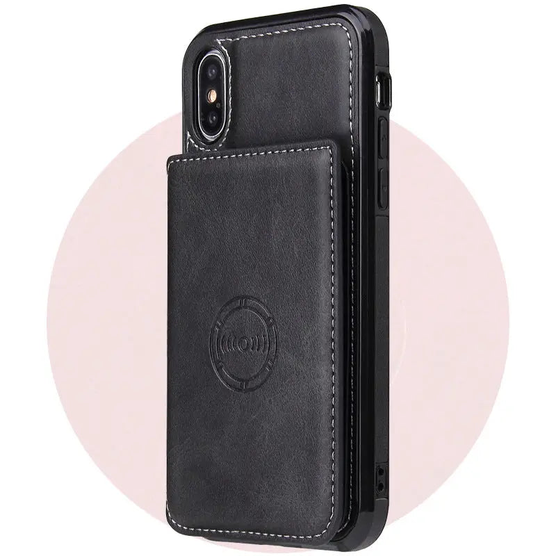 Coque Téléphone Cuir Unisexe SOMELUX Black-IPhone7 8 se