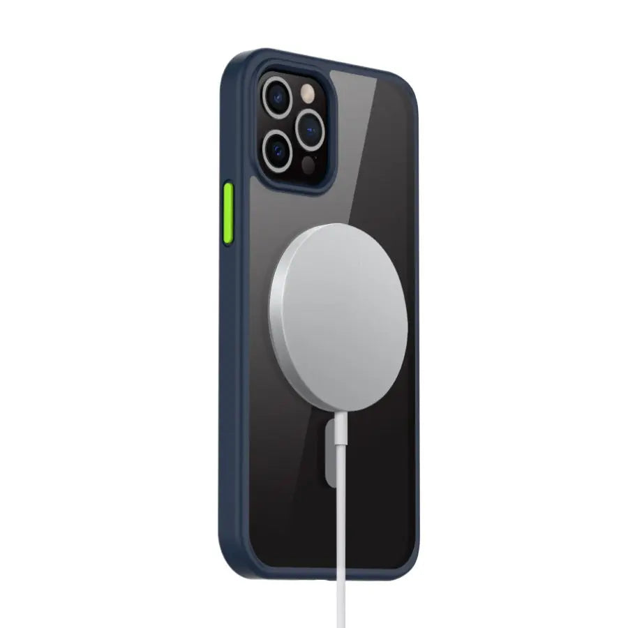 Coque Téléphone Magnétique MAXPRO Transparent blue-Iphone 12Pro