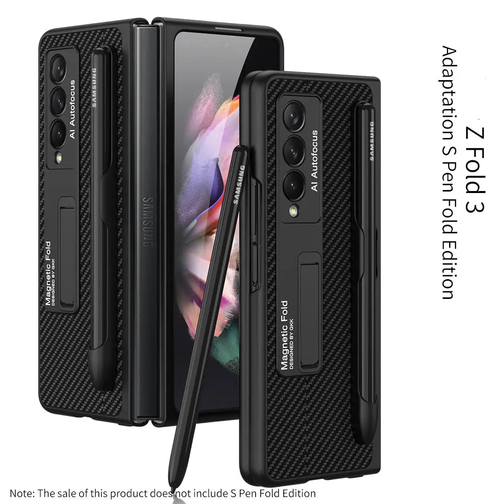 Coque Téléphone Magnétique PROTECTX Carbon fiber pattern-Galaxy Z Fold3