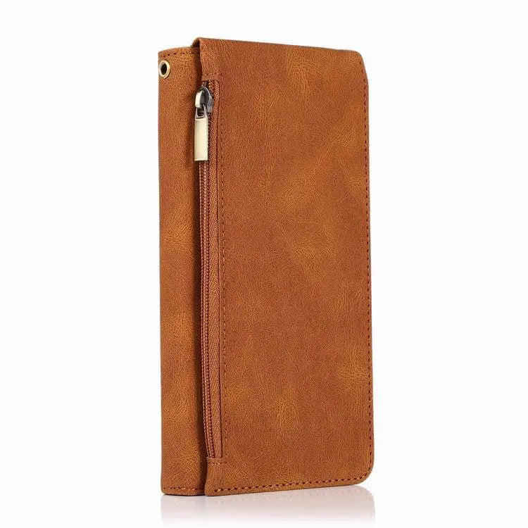Coque Téléphone PU Élégant ZINA Brown-Note20 Ultra