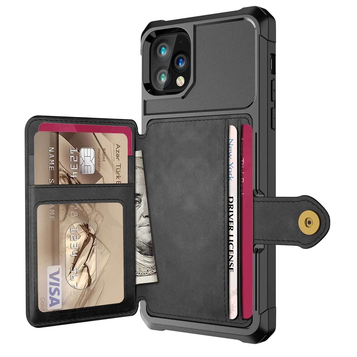 Coque Téléphone Portefeuille LYNTEX Black-Iphone13