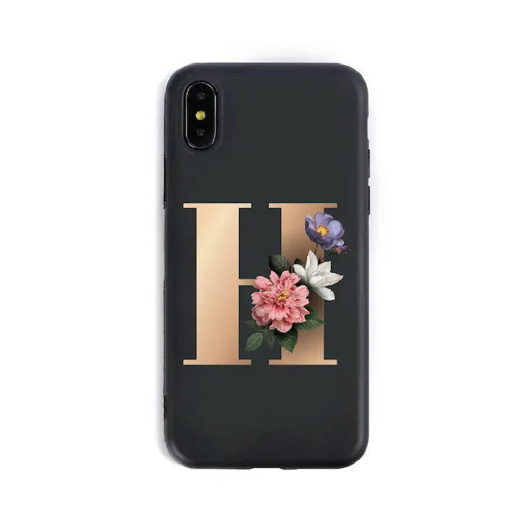 Coque de Téléphone Alphabet Fleuris ZYRA H-6 6S