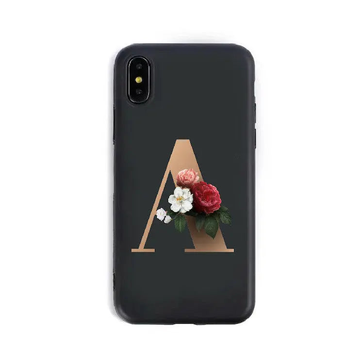 Coque de Téléphone Alphabet Fleuris ZYRA A-XR
