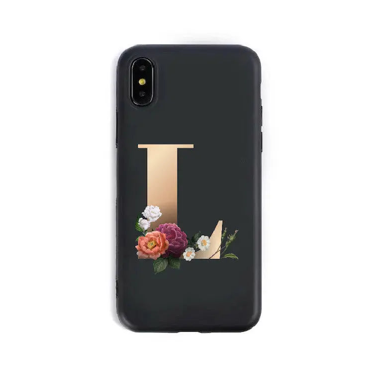 Coque de Téléphone Alphabet Fleuris ZYRA L-XR