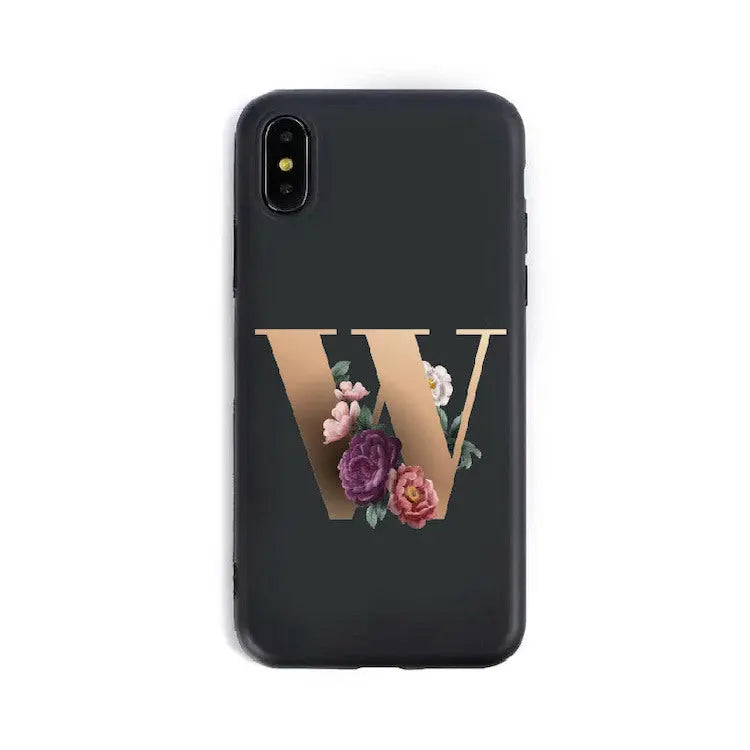 Coque de Téléphone Alphabet Fleuris ZYRA W-XR