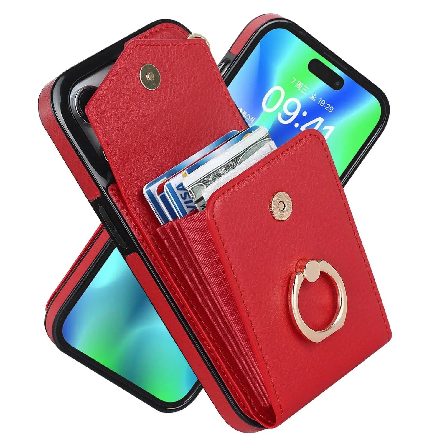 Coque de Téléphone Créative PU Jazz Red-IPhone 12 Mini