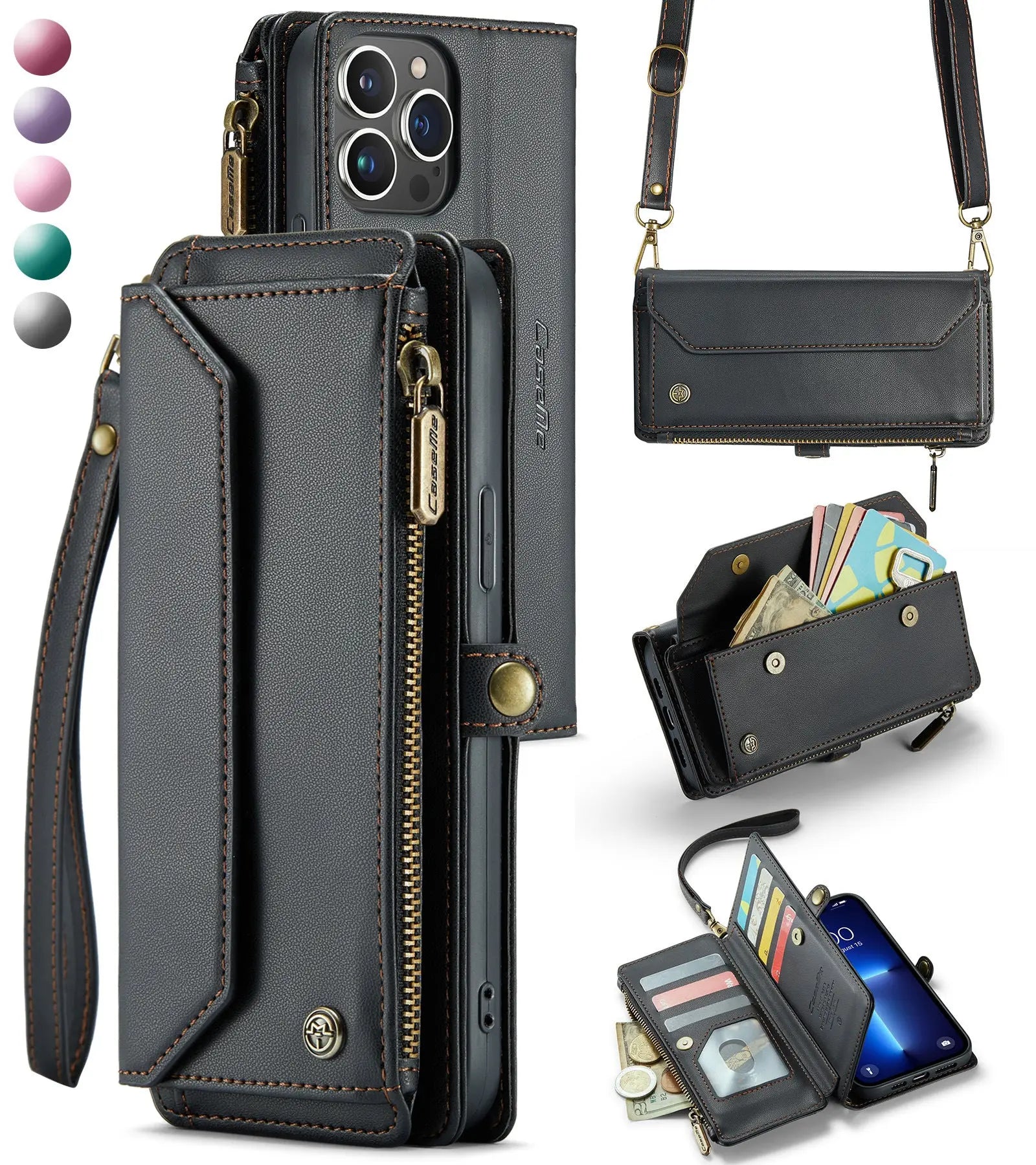 Coque de Téléphone Cuir Étui ZOKAR Black-Galaxy S23