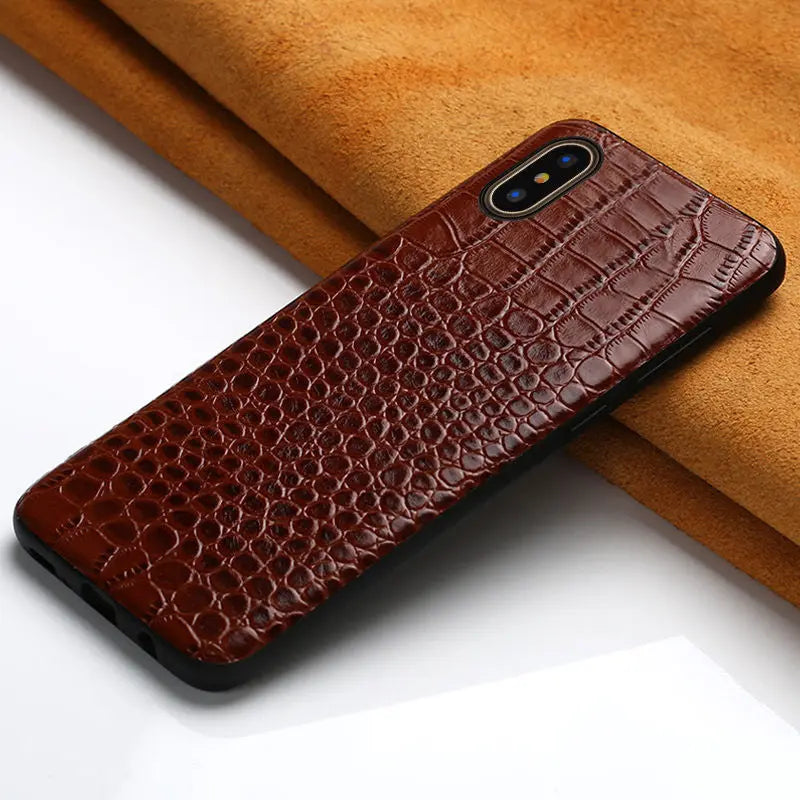 Coque de Téléphone Cuir Luxe TALYON Brown-IPhoneXR