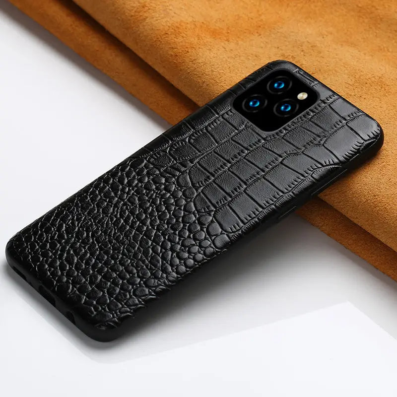 Coque de Téléphone Cuir Luxe TALYON Black-IPhoneXS MAX