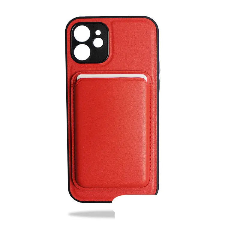 Coque de Téléphone Cuir MagSAM Red-iPhone12-With card holder
