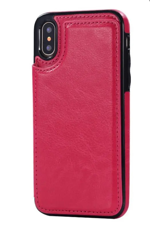 Coque de Téléphone Cuir Protectrix Rose red-Samsung S7edge