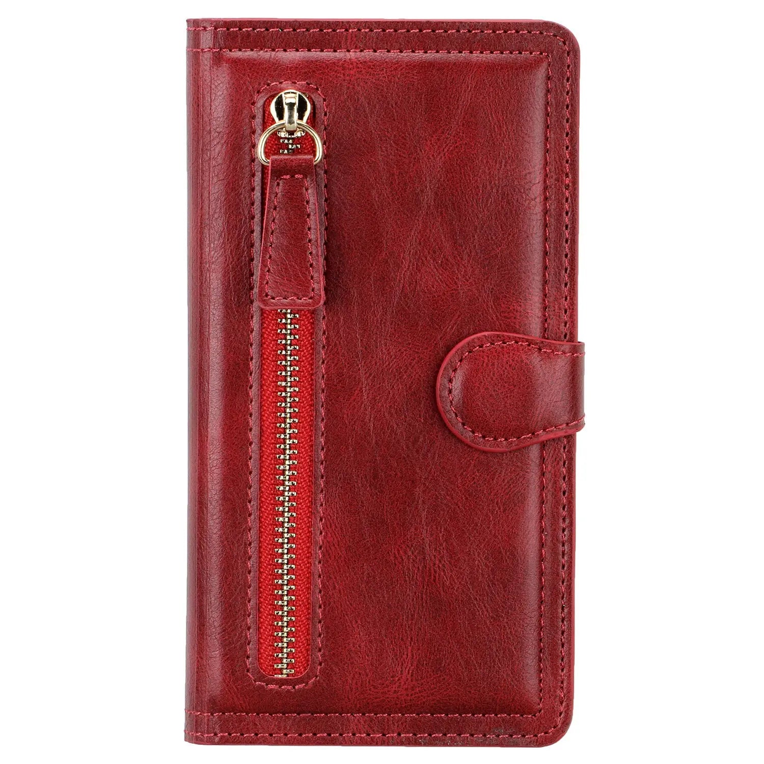 Coque de Téléphone Cuir Zippé ZALTAN Red-IPhone XR
