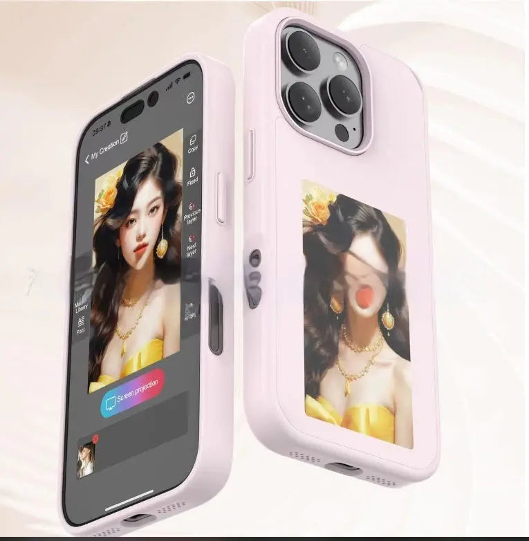 Coque de Téléphone E-Ink Personnalisable ZYNIO Pink-Apple 14