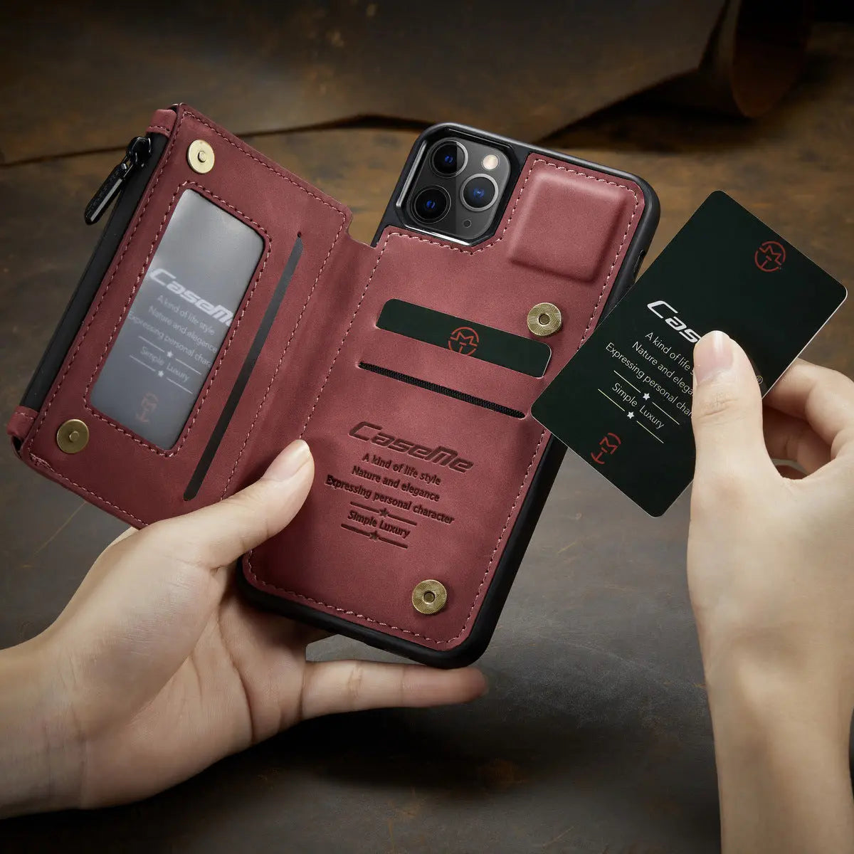 Coque de Téléphone Élégante TRIO Wine Red-Iphone12Mini