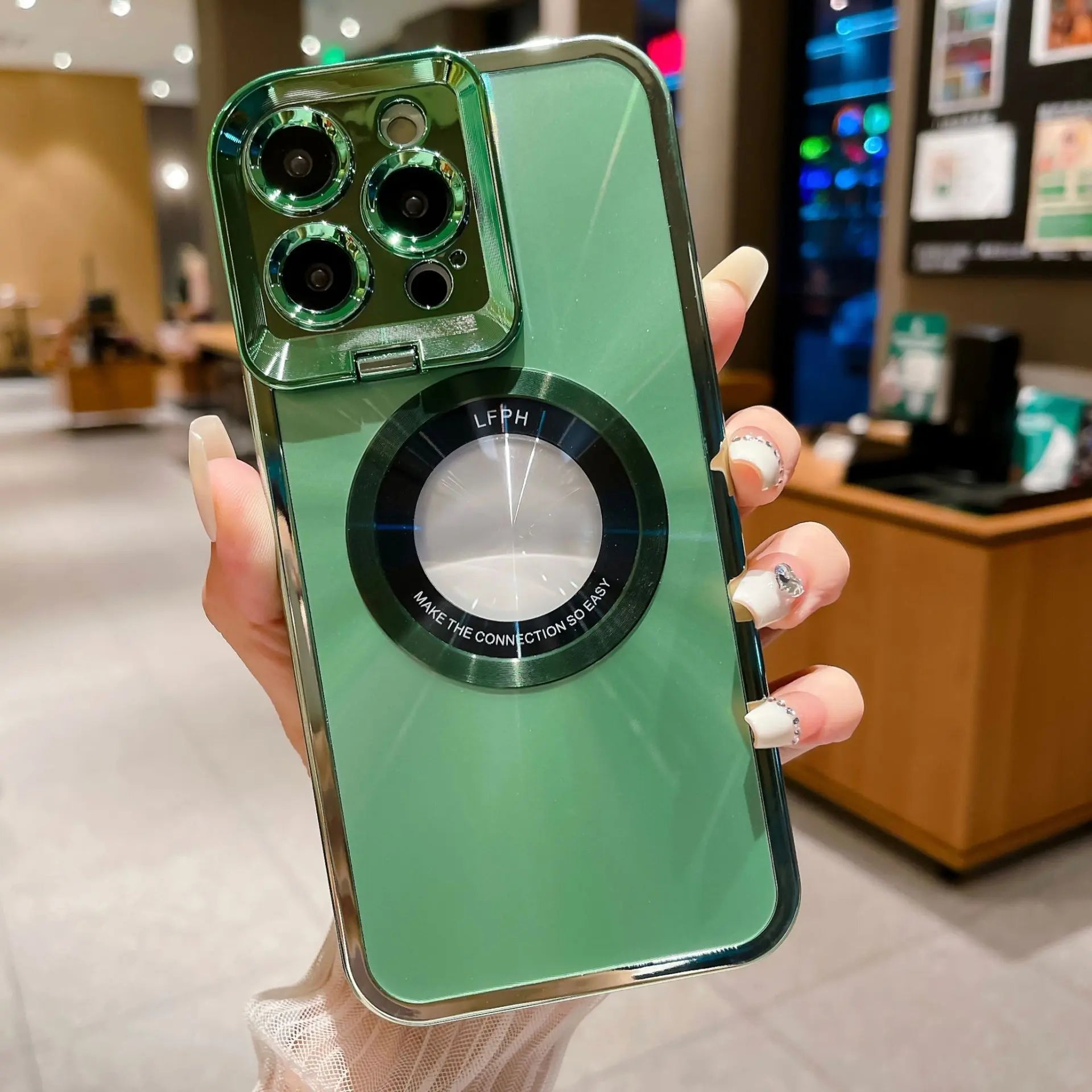 Coque de Téléphone Magnétique EISTELA Green-IPhone13Pro