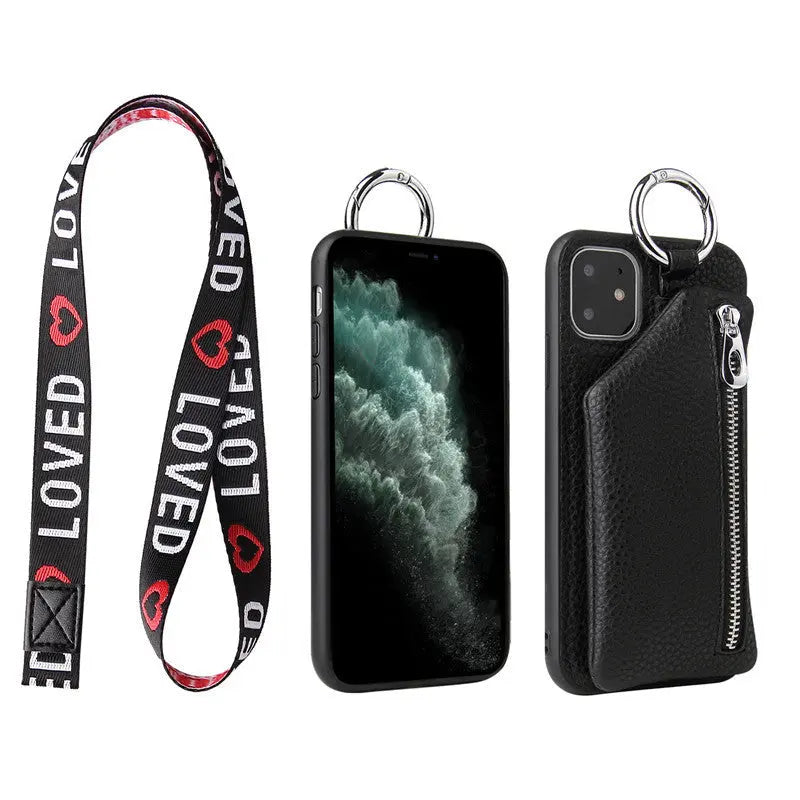 Coque de Téléphone Mode PU LEXOR black with lanyard-iPhone7 8(4.7)