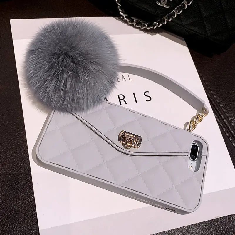 Coque de Téléphone Peluche Élégante FLUFFY Grey-IPhone6s