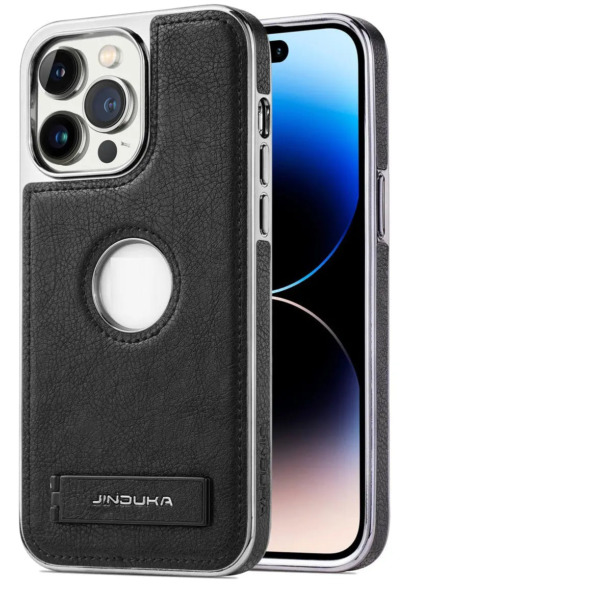 Coque de Téléphone Résistante LEATHAX Black-IPhone 13