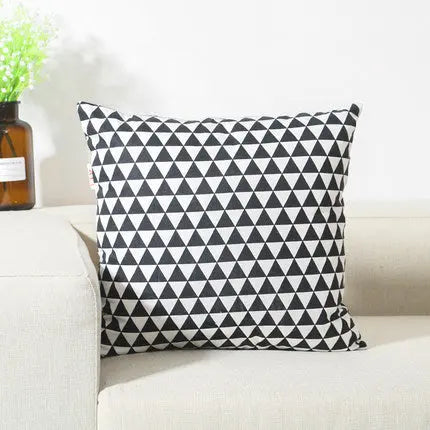 Coussin Canapé Lattice YIKIRA Black triangle-45X45CM