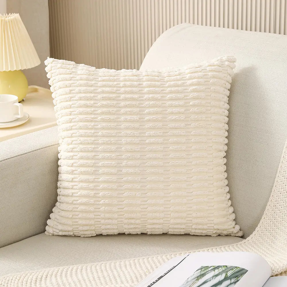 Coussin Décoration Velours EXONIA Beige-45cmx45cm Pillowcase