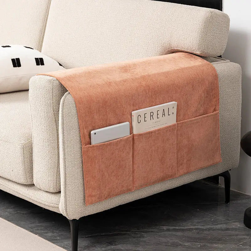 Housse Accoudoir Canapé Chenille Nordique SOFTEX 04 Orange-40X110CM