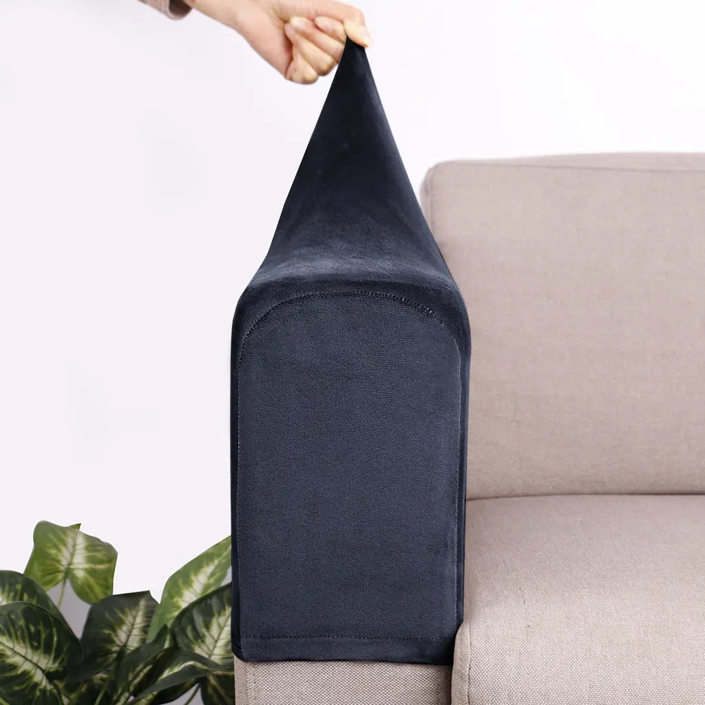 Housse Accoudoir Velours Moderne FOXYLE Navy Blue-Free Size A Set Of 2