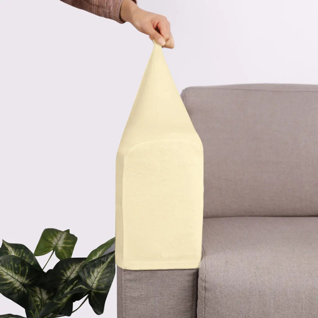 Housse Accoudoir Velours Moderne FOXYLE Beige-Free Size A Set Of 2