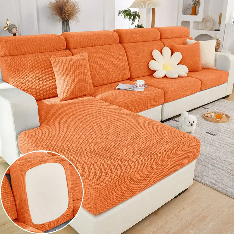 Housse Assise Canapé Extensible Aurum Star Chain Vibrant Orange-Single