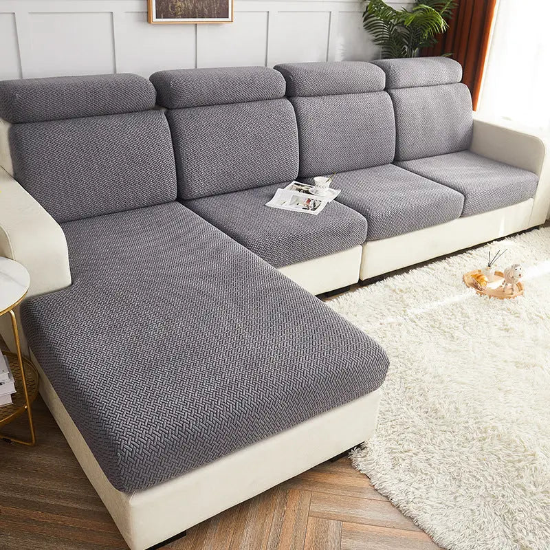 Housse Assise Canapé Universelle LAPEO Light Gray-Backrest-M