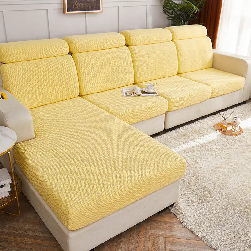 Housse Assise Canapé Polaire SOFACOVER Lemon Yellow-Conventional-XL