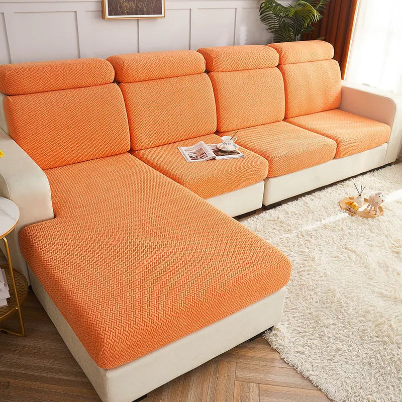 Housse Assise Canapé Polaire SOFACOVER Premium Orange-Plus Size-M