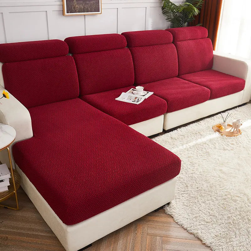 Housse Assise Canapé Polaire SOFACOVER Wine red-Plus Size-2XL