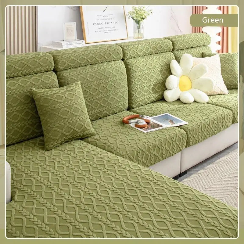 Housse Assise Canapé Velvet JACQUA Qingbo Tea Green-2XL 95to120x160to190x5to20cm