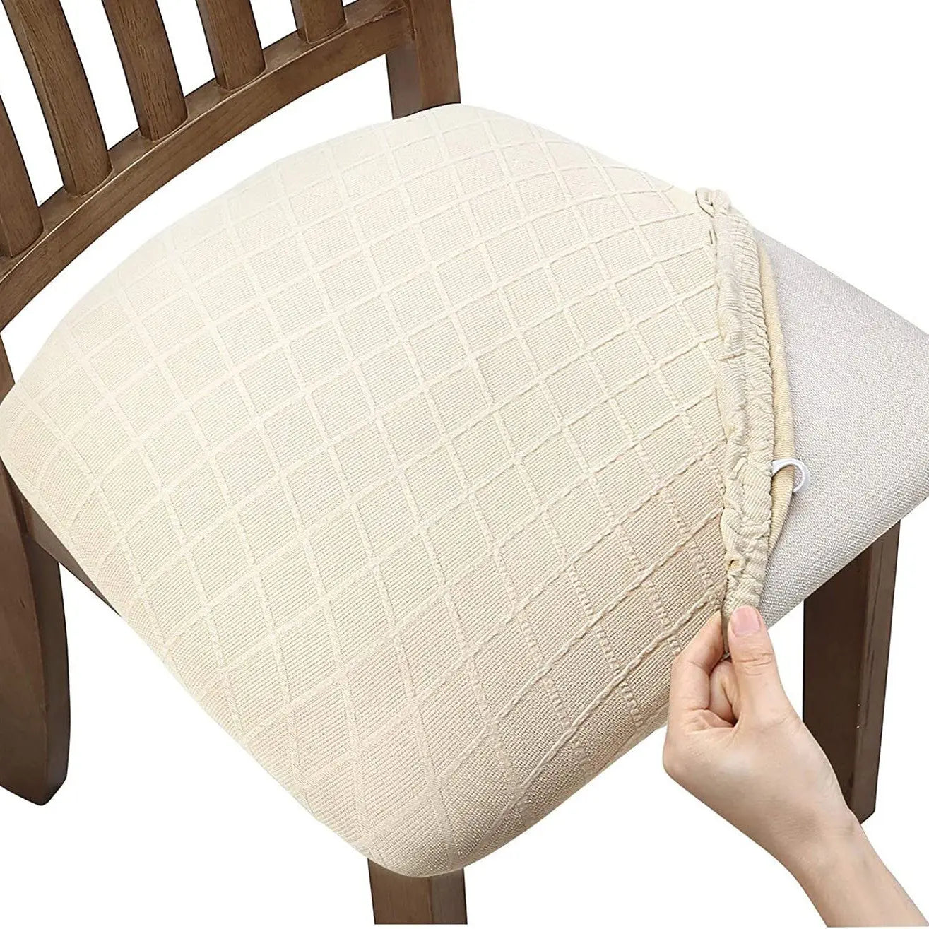 Housse Assise Chaise Moderne DIAMARA Beige-04 Style