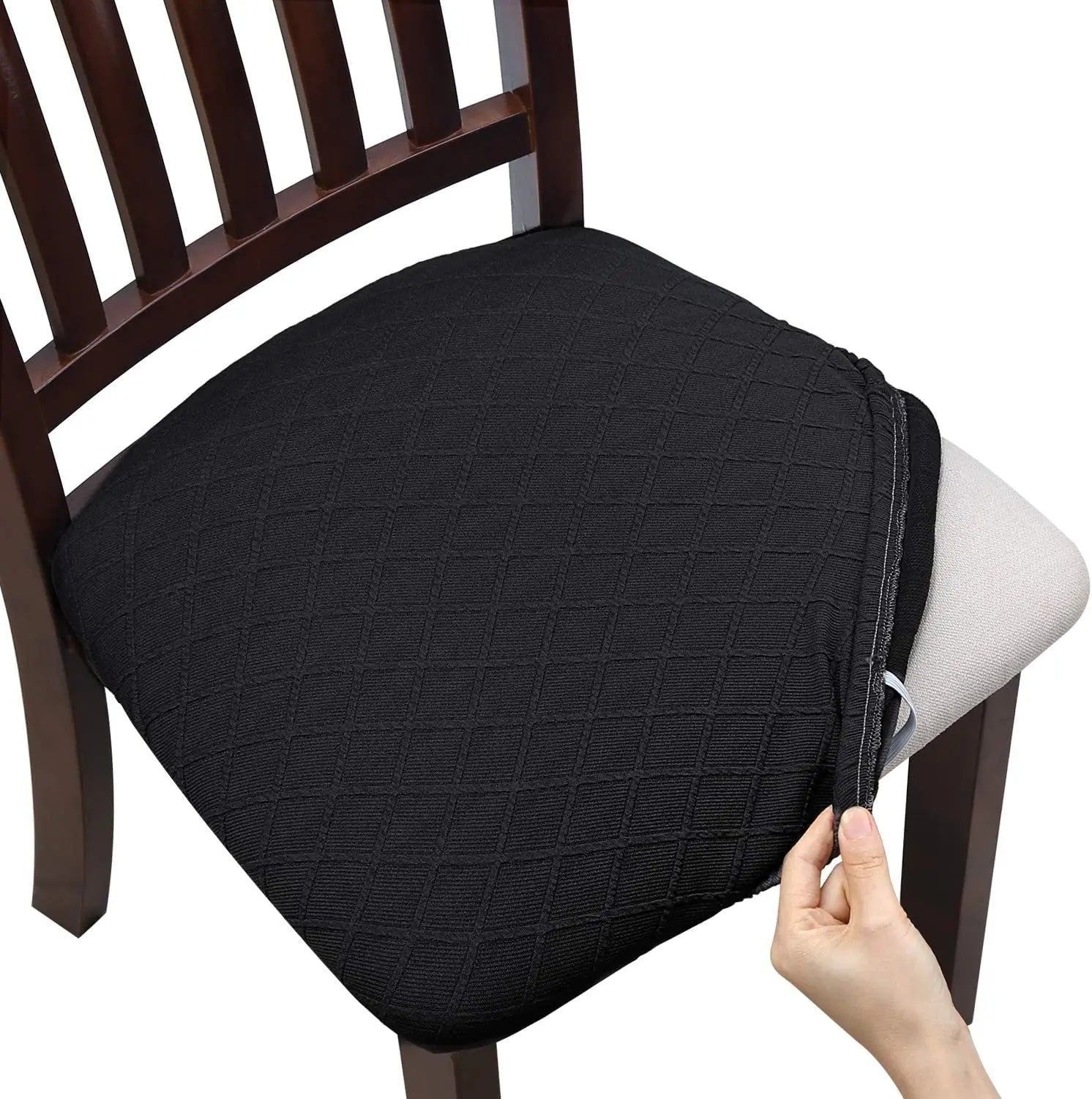 Housse Assise Chaise Moderne DIAMARA Black-04 Style