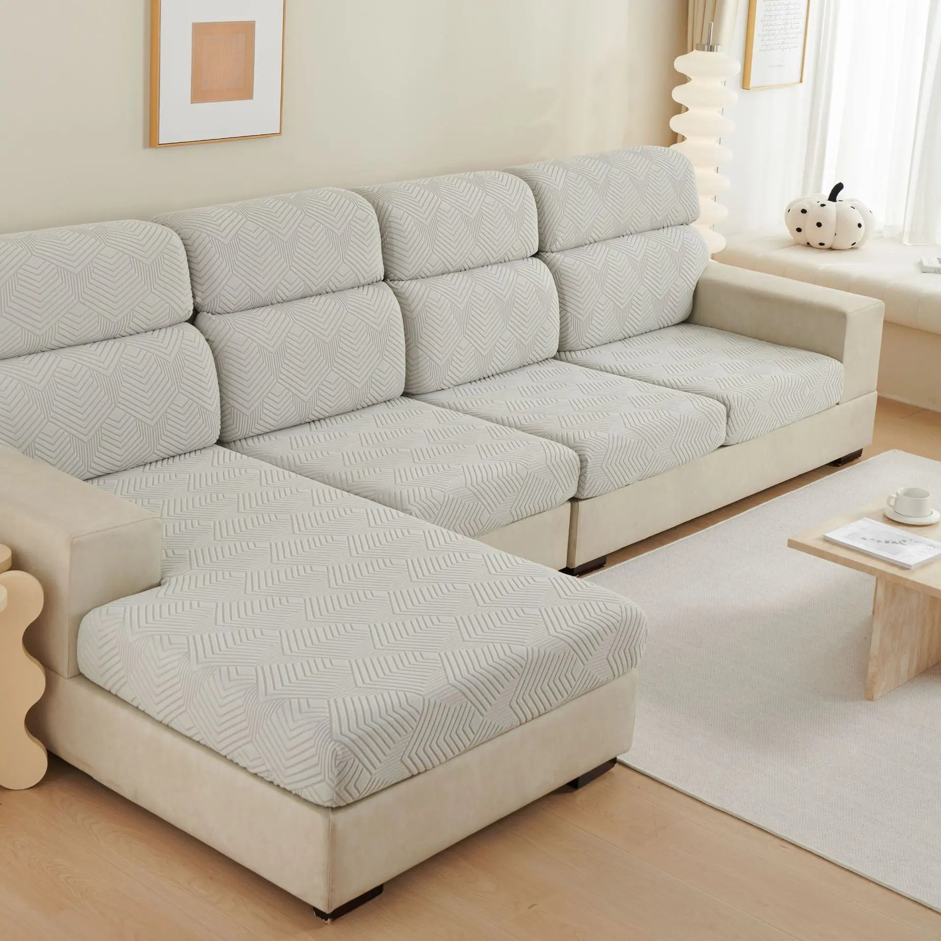 Housse Assise Velours JACQVEL Time Sofa Light Gray-Big Three L