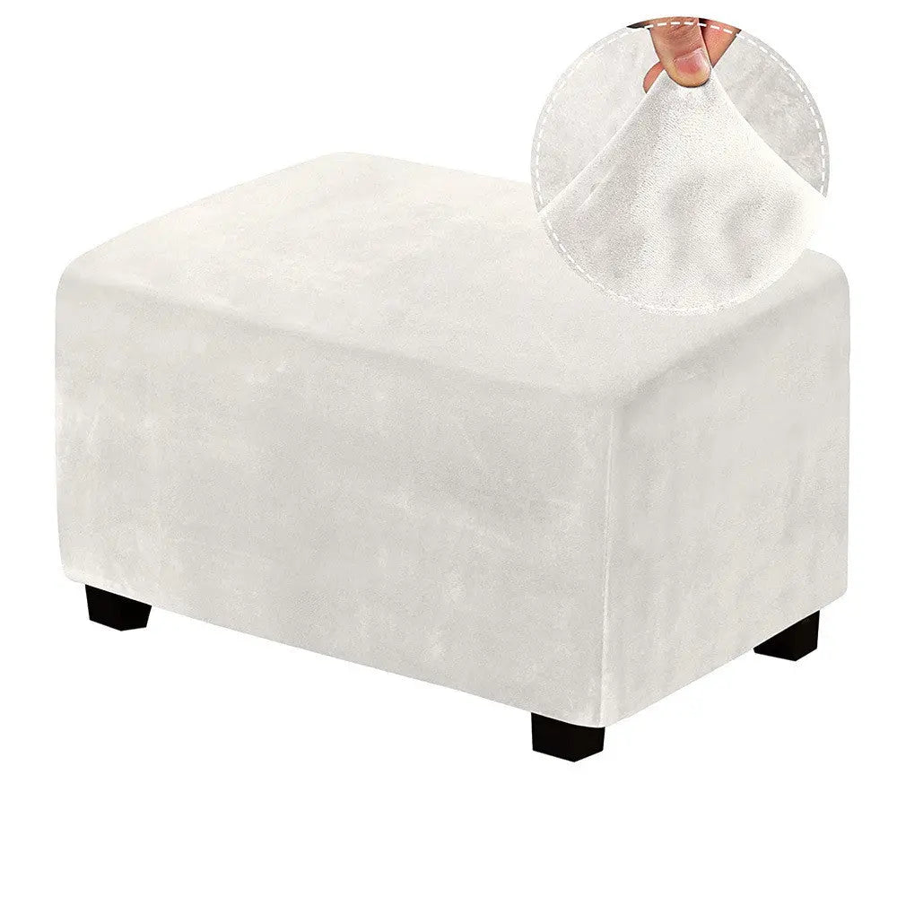 Housse Banquette Velours Extensible NAVIRA White-M
