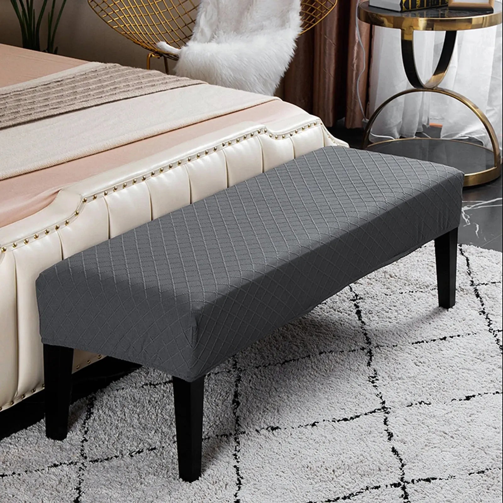 Housse Banquette Velours Extensible VELVBEN Housse de France