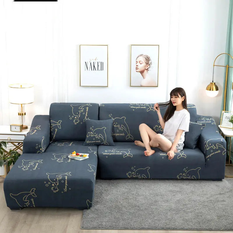 Housse Canapé Moderne LUVORAN Dolphin Love-A