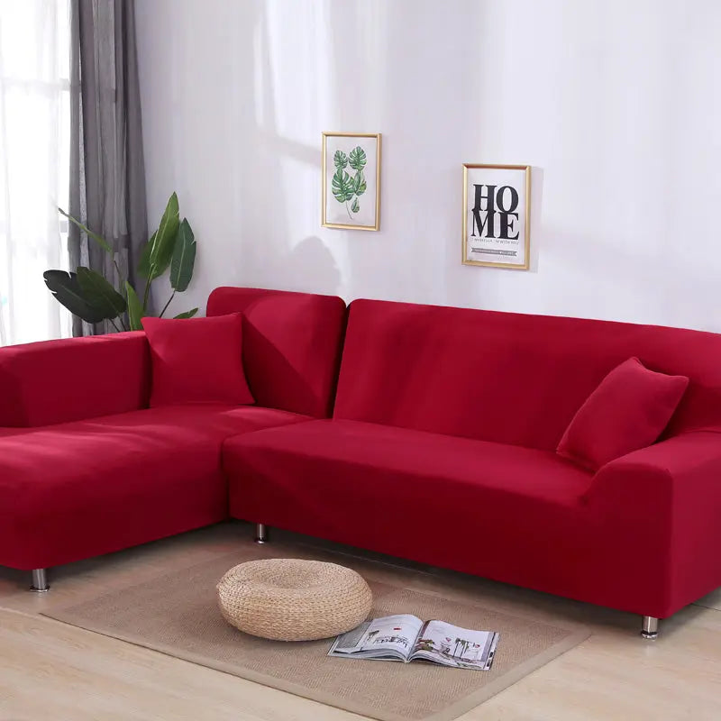 Housse Canapé Elastique L-Shape SOLARY Red-A