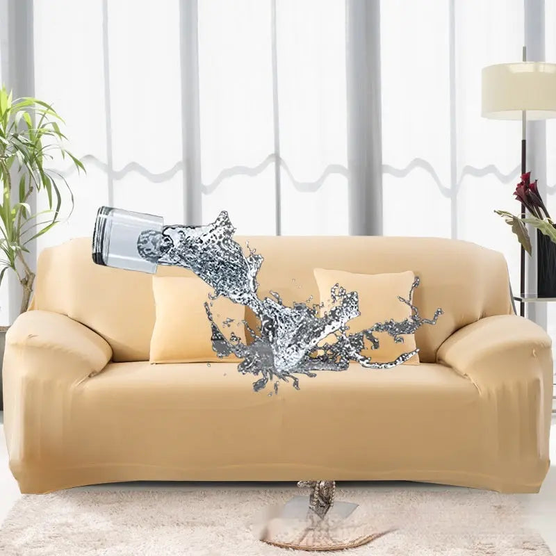 Housse Canapé Élastique Prono Beige-Four Sofas