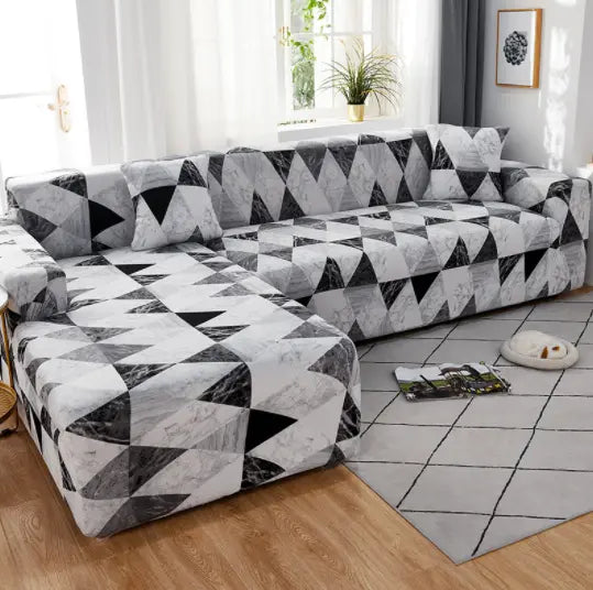 Housse Canapé Extensible ALLIVA Marble Geometry-235x300cm 4Seat