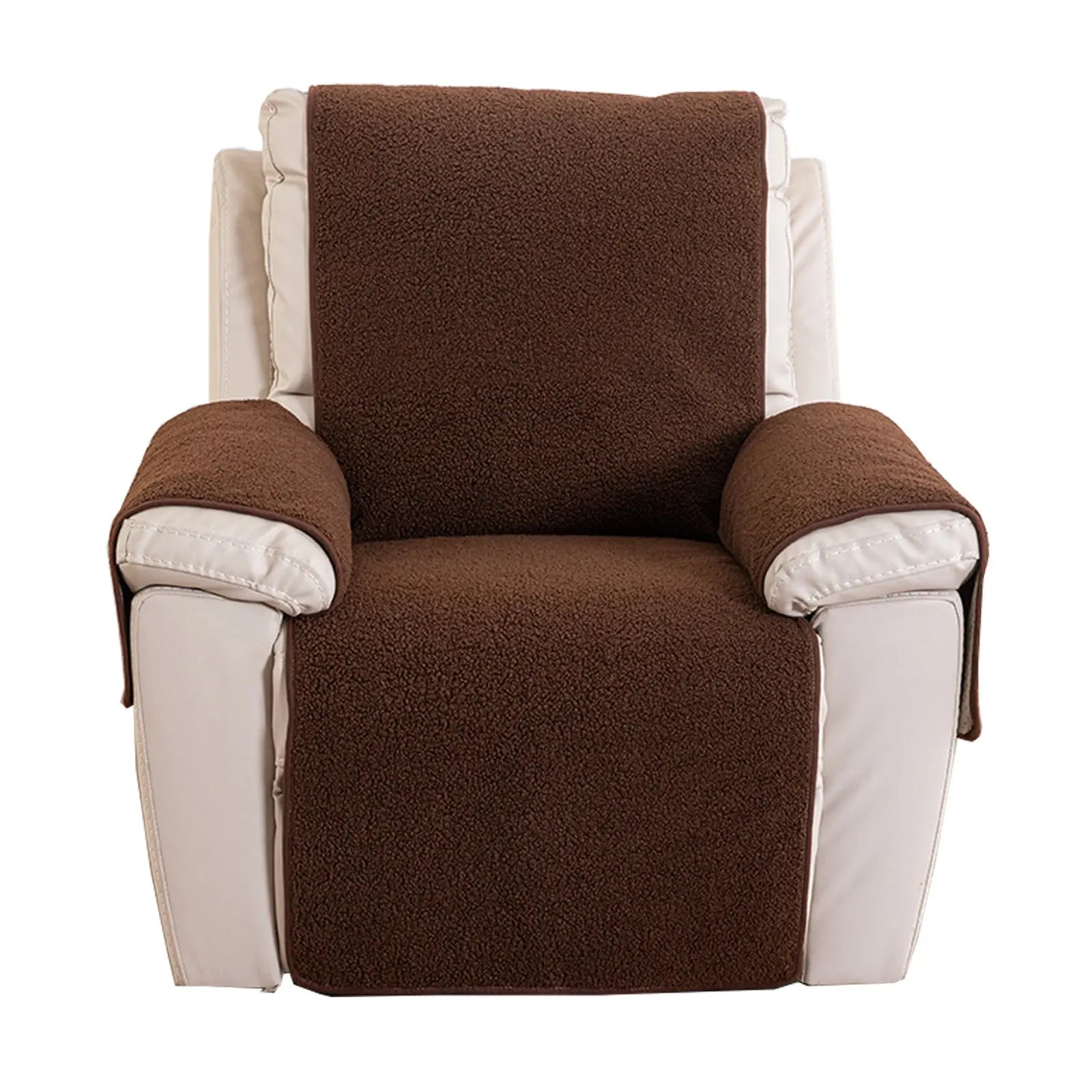 Housse Canapé Moderne AJOS Lambswool Recliner Cover Brown-30x91