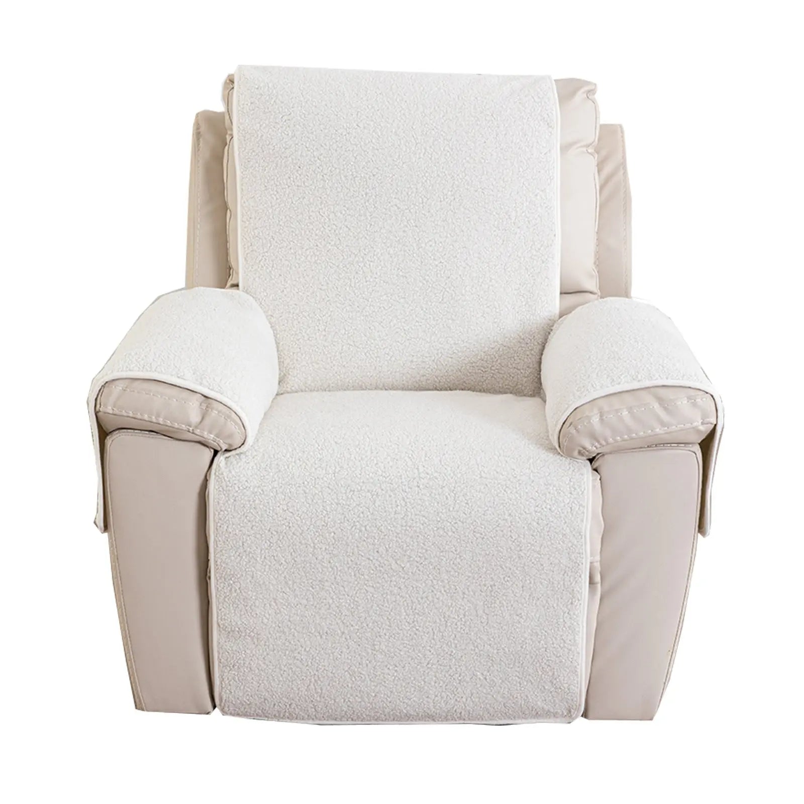 Housse Canapé Moderne AJOS Lambswool Recliner Cover White-22x85