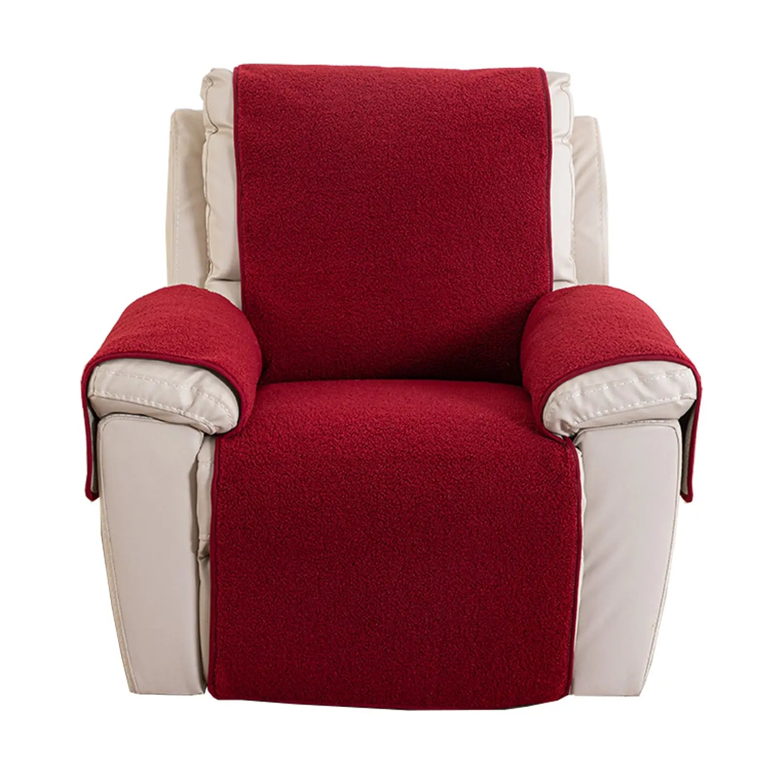 Housse Canapé Moderne AJOS Lambswool Recliner Cover Red-30x91